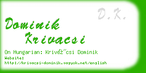 dominik krivacsi business card